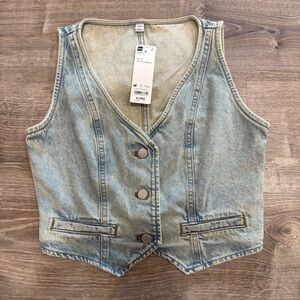 GU Light Blue Denim Vest Top